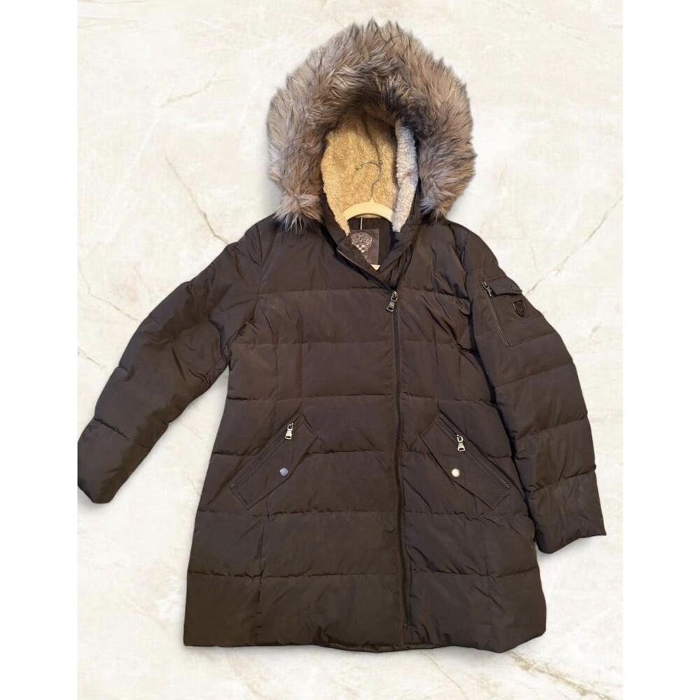 Dark Green Vince Camuto Down Filled Puffer Coat- size Large